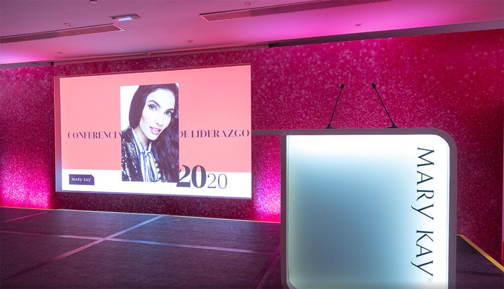 Evento de Mary Kay con diseños de Agencia Contundente
