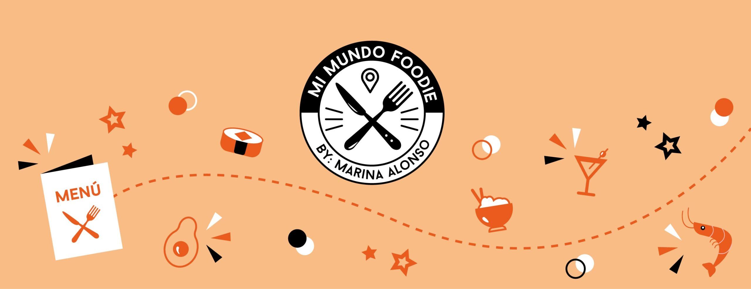 Banner del diseño de la identidad corporativa de "Mi mundo foodie" realizado por Agencia Contundente