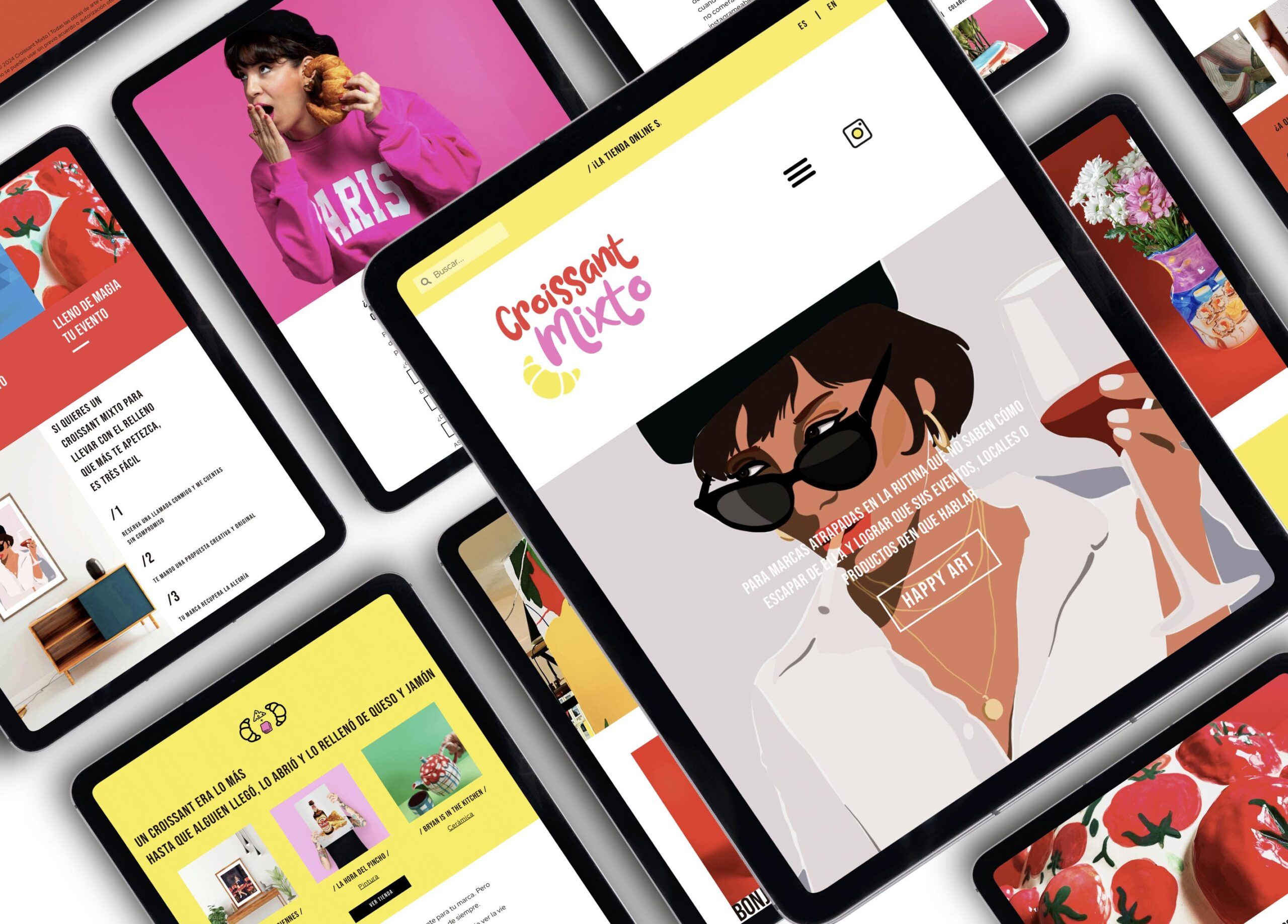 Pantallas del proyecto de diseño y desarrollo web para la web de psicología Croissant Mixto realizada por Agencia Contundente