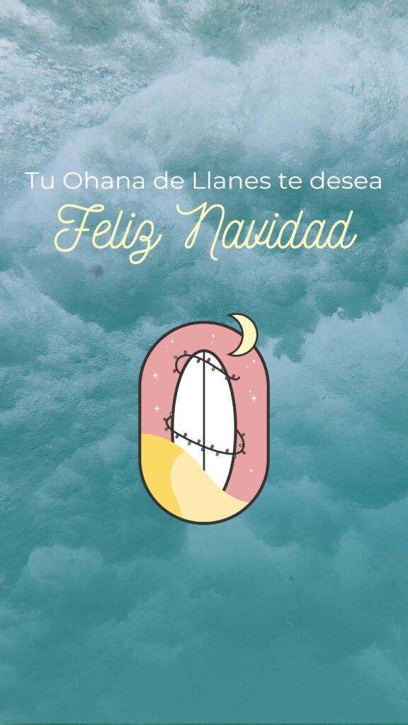 Highlight y storie de instagram diseño de tabla de surf navideña